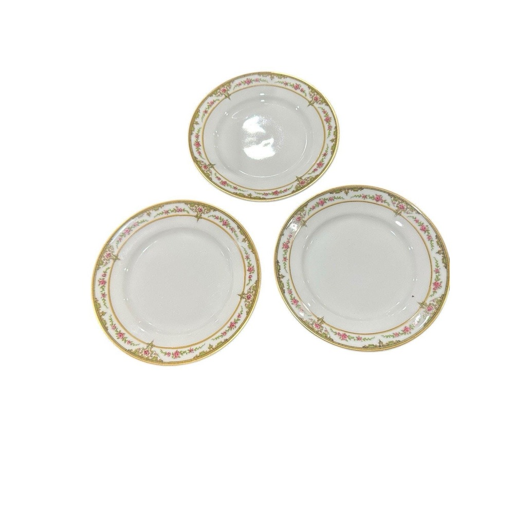 3 Theodore Haviland Limoges France Schleiger 618 Bread Dessert Plates 6.5" EUC